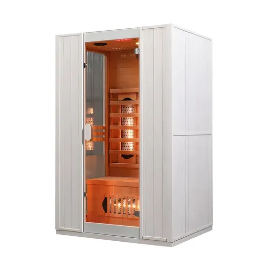 2-Person Hemlock Infrared Sauna Cabin တွင် အနီရောင်အလင်းအပူပေးပြွန်များ