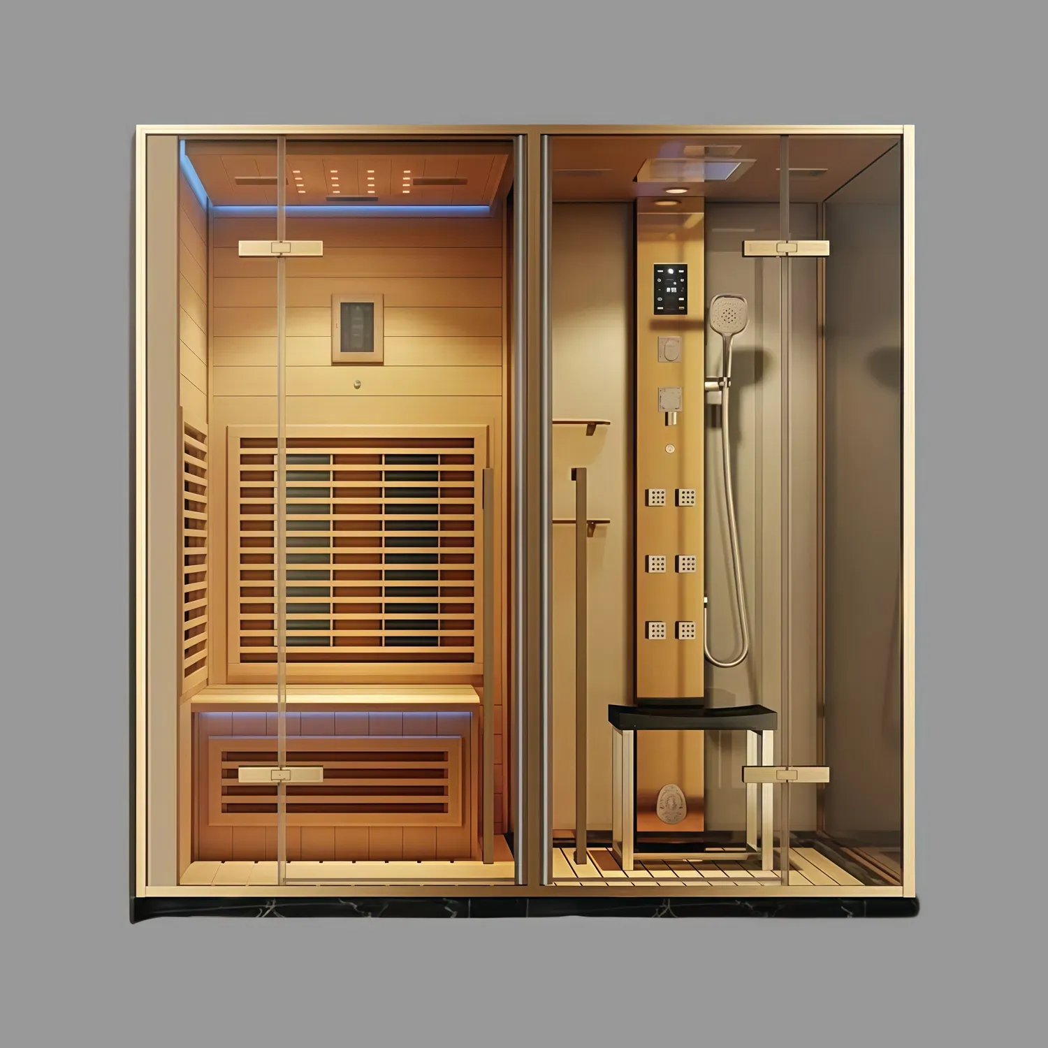3-in-1 ဘက်စုံသုံး Sauna Shower Cabin